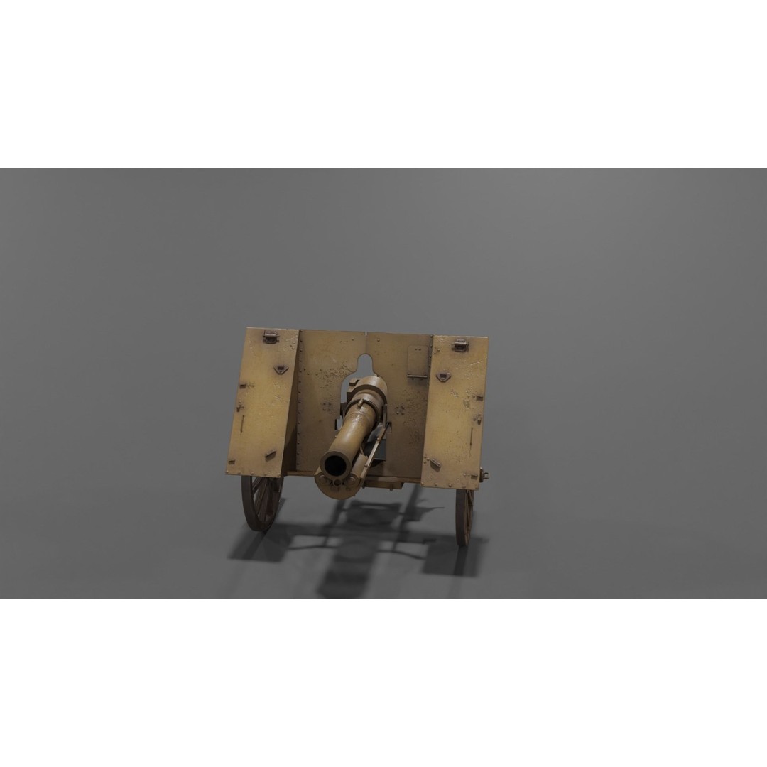 Type 99 10cm Mountain Gun 3D Model – Low Poly Military Asset, FBX - View 8