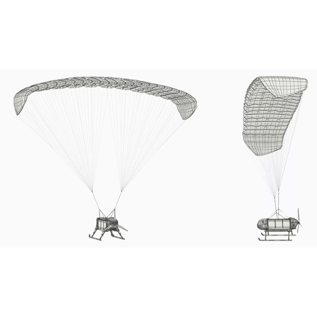Military Aerial Delivery Vehicle 3D Model – High Poly UAV with Parachute - View 13
