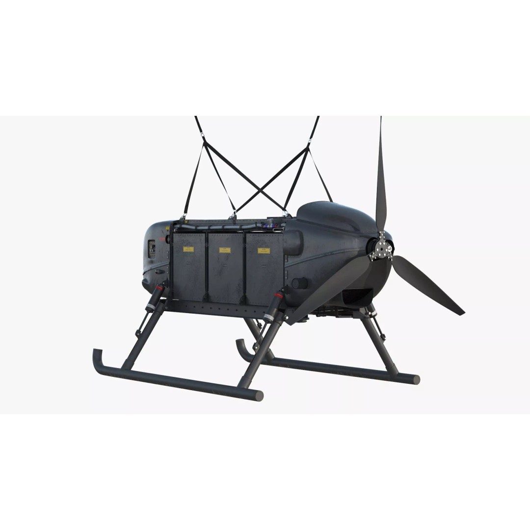 Military Aerial Delivery Vehicle 3D Model – High Poly UAV with Parachute - View 5