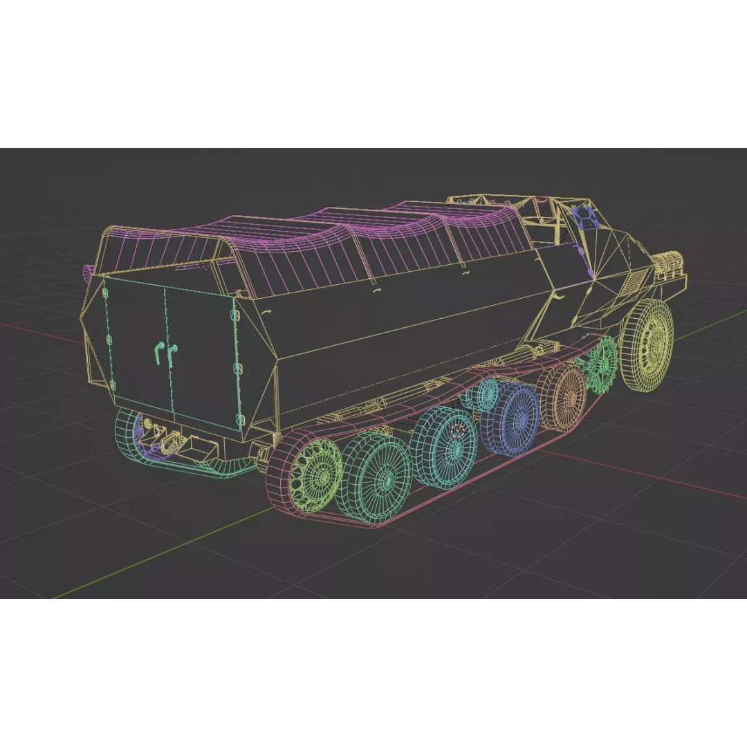 Type 1 Ho-Ha 3D Model – Low Poly Armoured Personnel Carrier, FBX - View 10