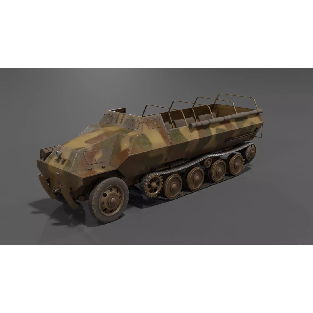 Type 1 Ho-Ha 3D Model – Low Poly Armoured Personnel Carrier, FBX - View 11