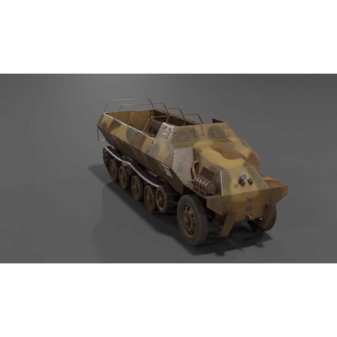 Type 1 Ho-Ha 3D Model – Low Poly Armoured Personnel Carrier, FBX - View 13