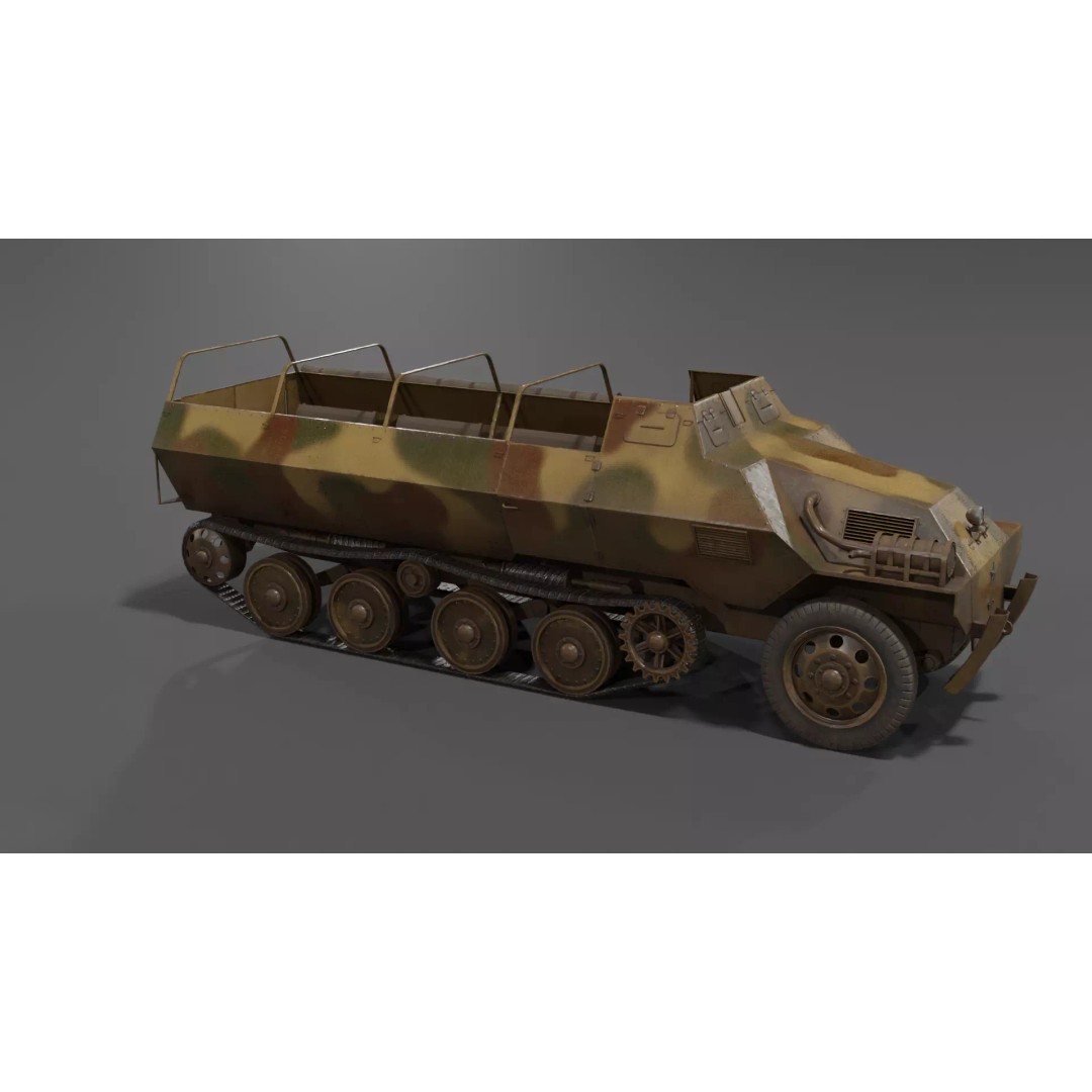 Type 1 Ho-Ha 3D Model – Low Poly Armoured Personnel Carrier, FBX - View 14
