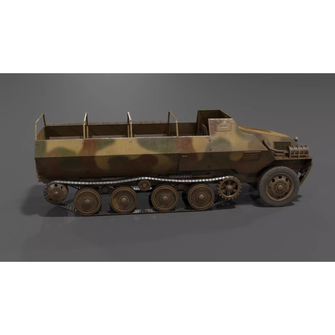 Type 1 Ho-Ha 3D Model – Low Poly Armoured Personnel Carrier, FBX - View 15