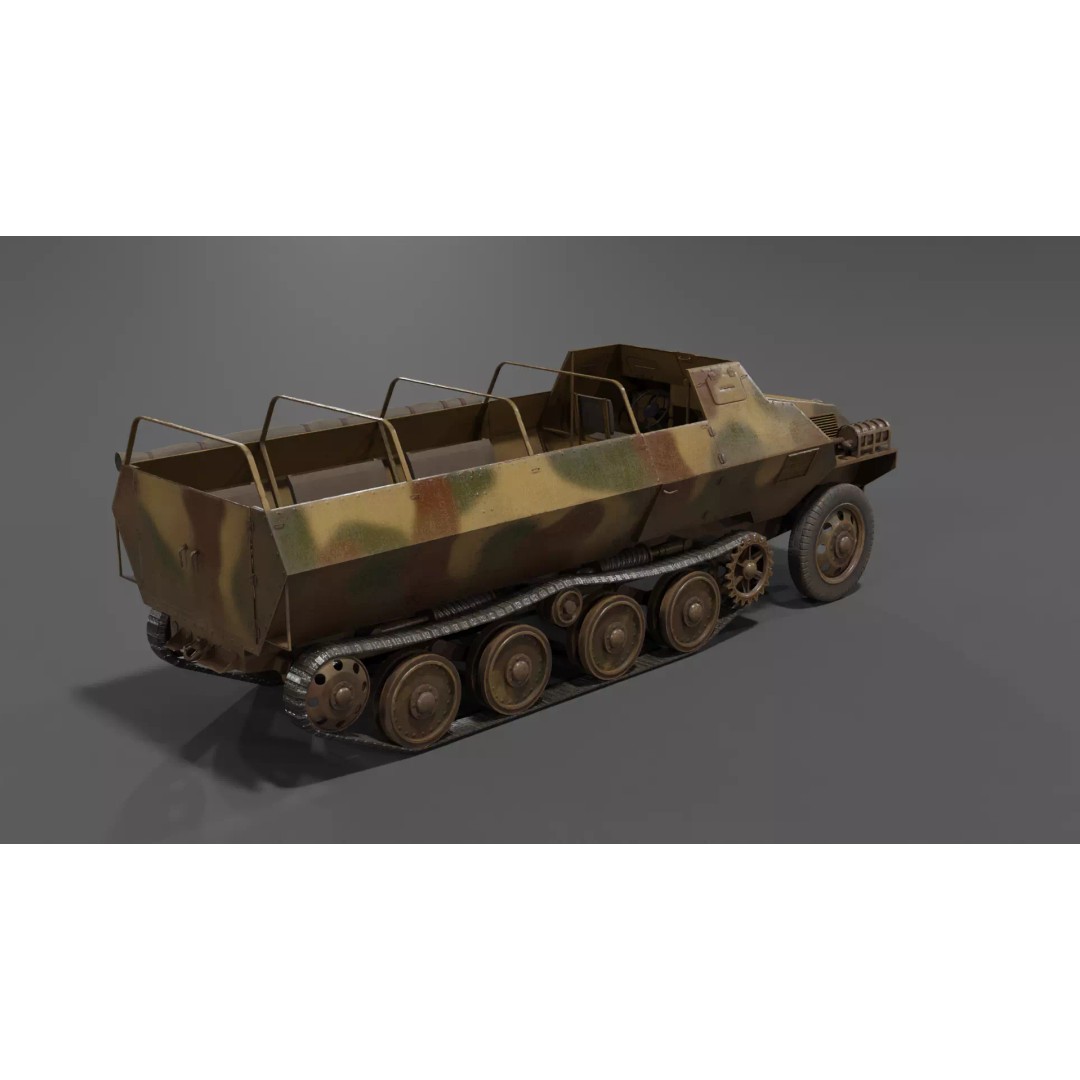 Type 1 Ho-Ha 3D Model – Low Poly Armoured Personnel Carrier, FBX - View 16