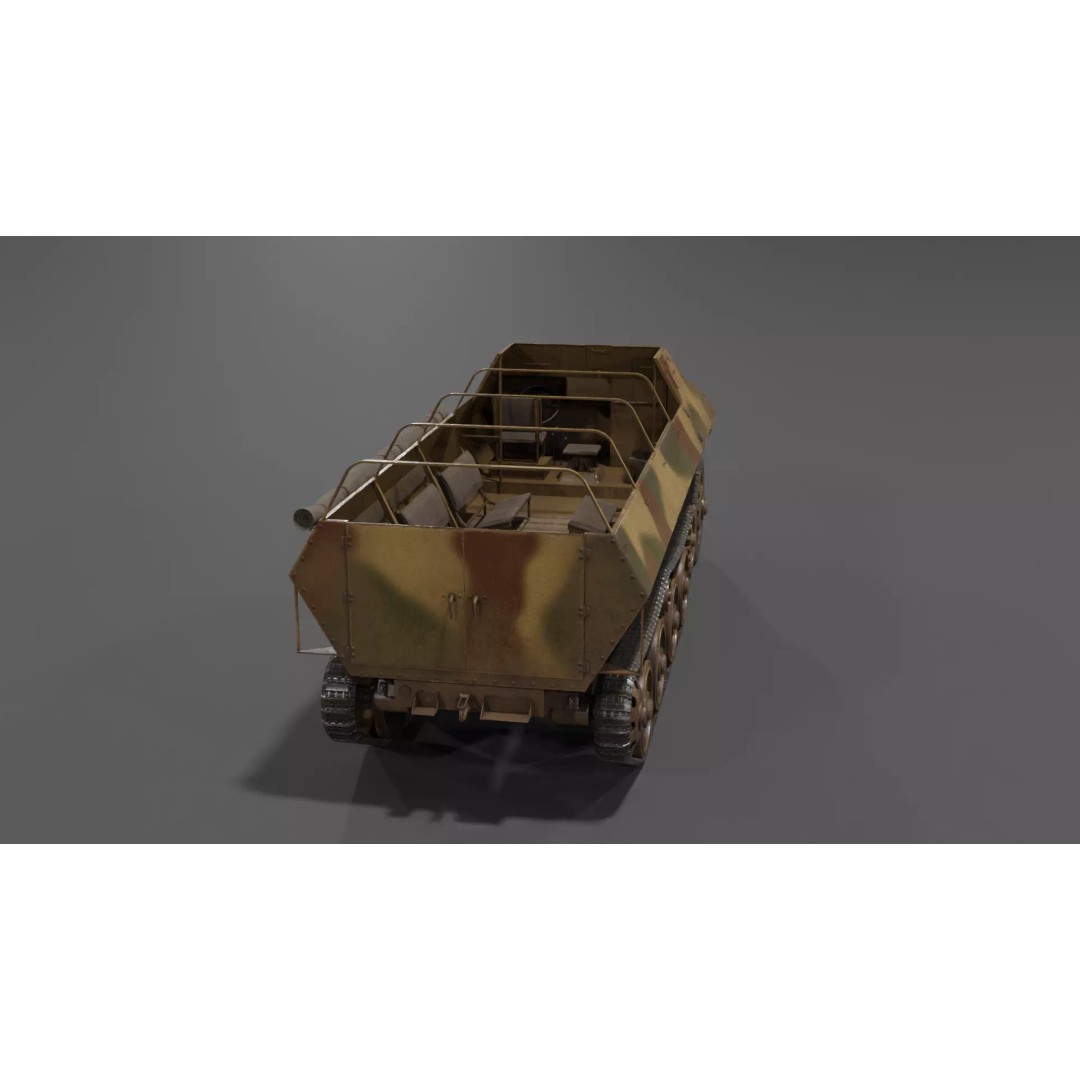 Type 1 Ho-Ha 3D Model – Low Poly Armoured Personnel Carrier, FBX - View 17