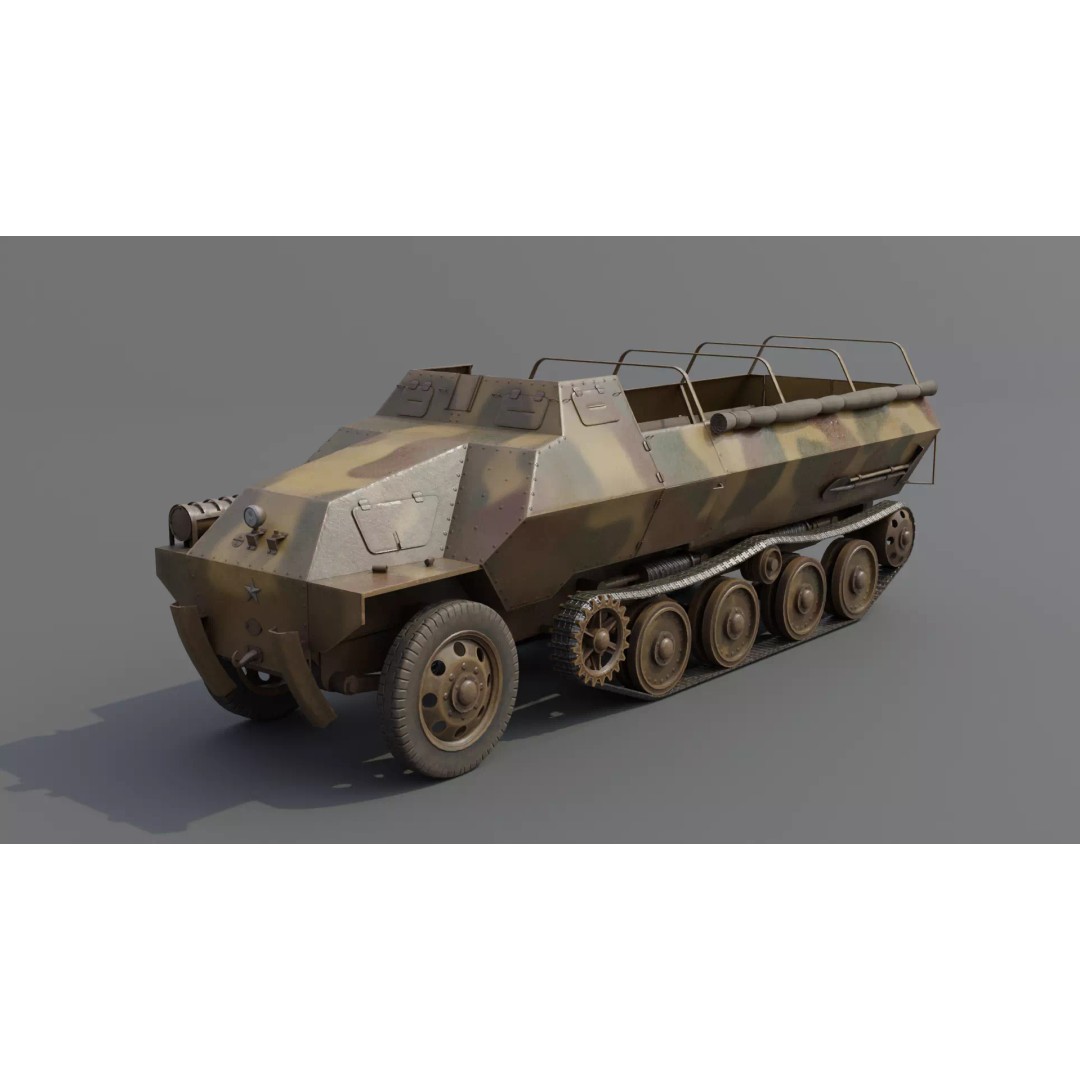 Type 1 Ho-Ha 3D Model – Low Poly Armoured Personnel Carrier, FBX - View 2
