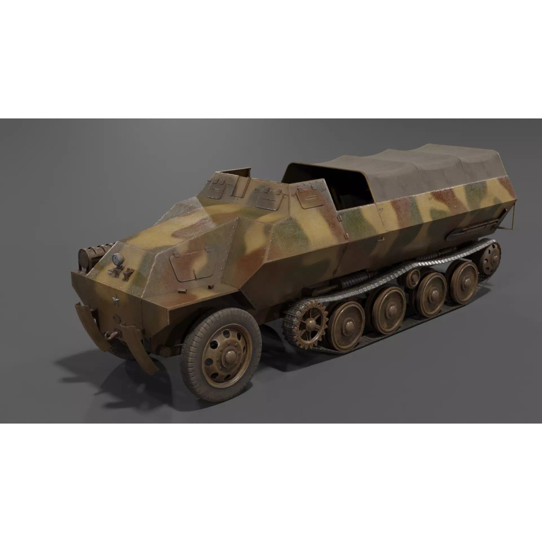 Type 1 Ho-Ha 3D Model – Low Poly Armoured Personnel Carrier, FBX - View 3