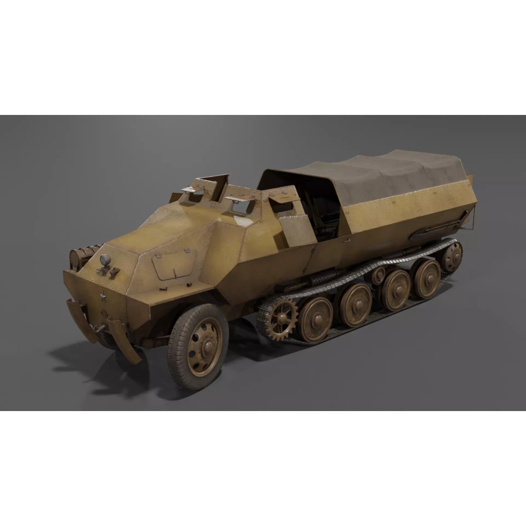 Type 1 Ho-Ha 3D Model – Low Poly Armoured Personnel Carrier, FBX - View 4