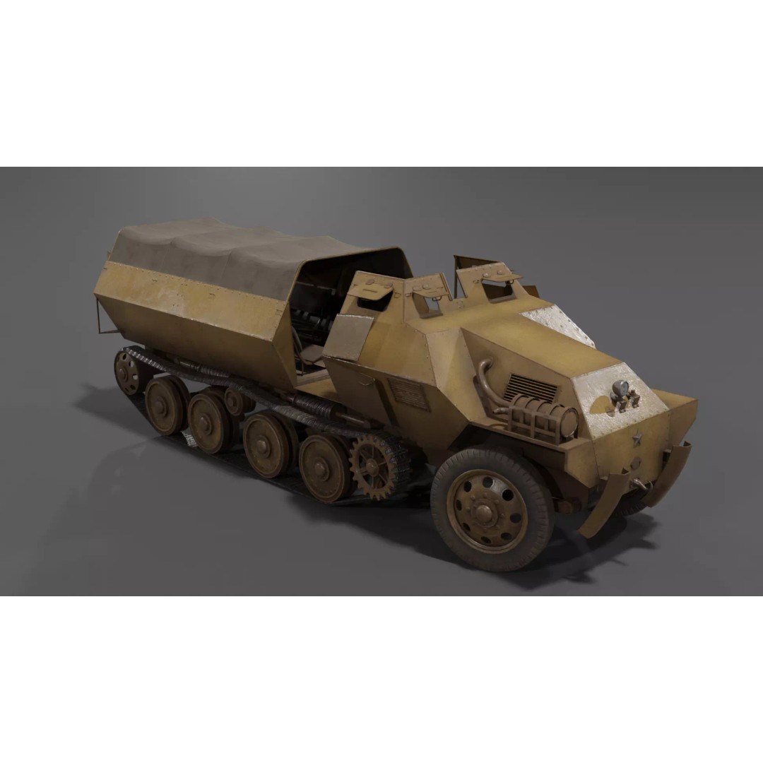 Type 1 Ho-Ha 3D Model – Low Poly Armoured Personnel Carrier, FBX - View 5