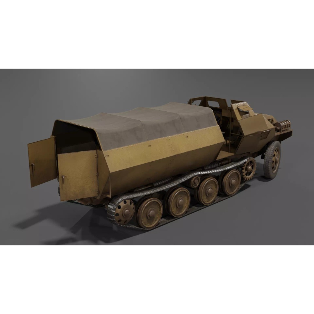 Type 1 Ho-Ha 3D Model – Low Poly Armoured Personnel Carrier, FBX - View 6