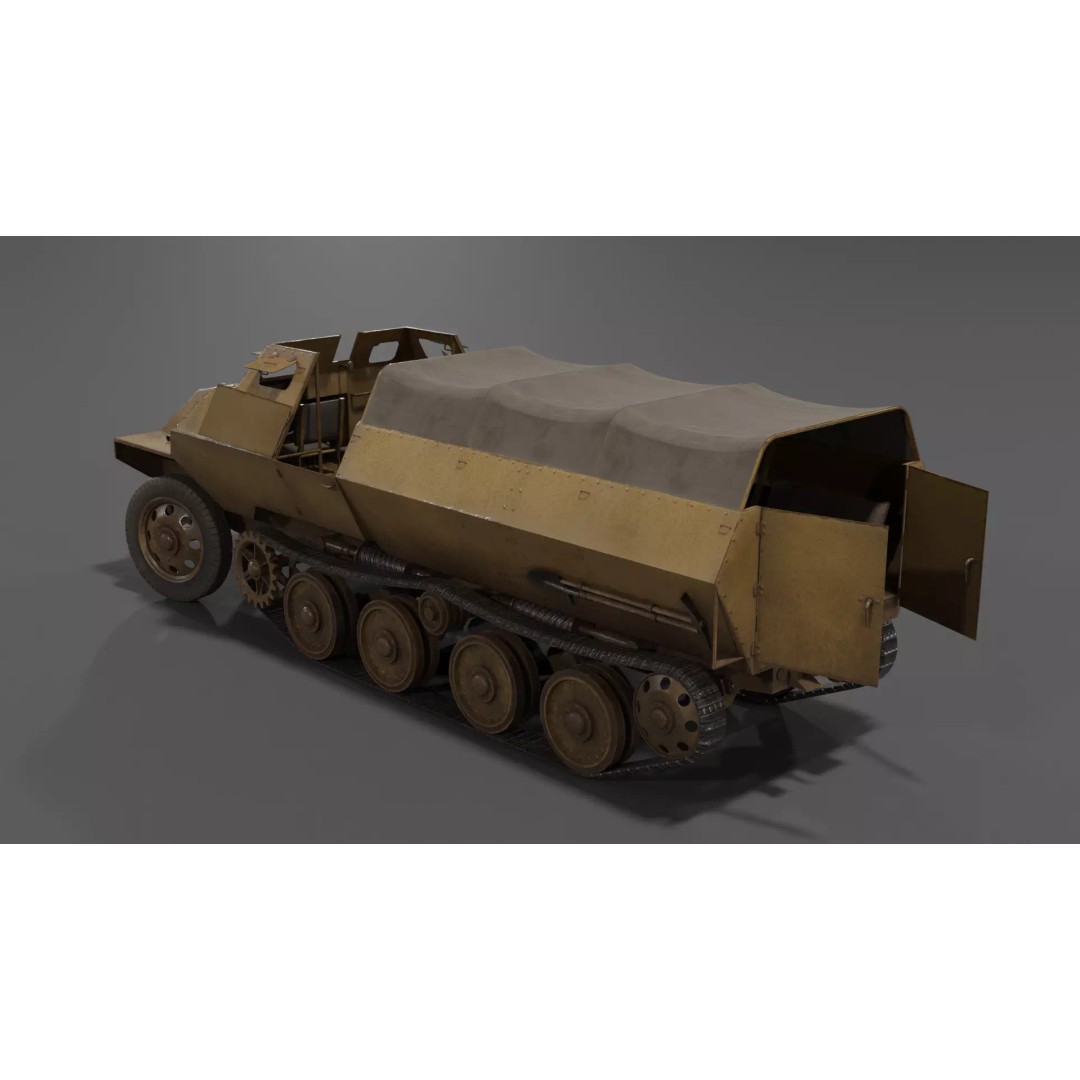 Type 1 Ho-Ha 3D Model – Low Poly Armoured Personnel Carrier, FBX - View 7