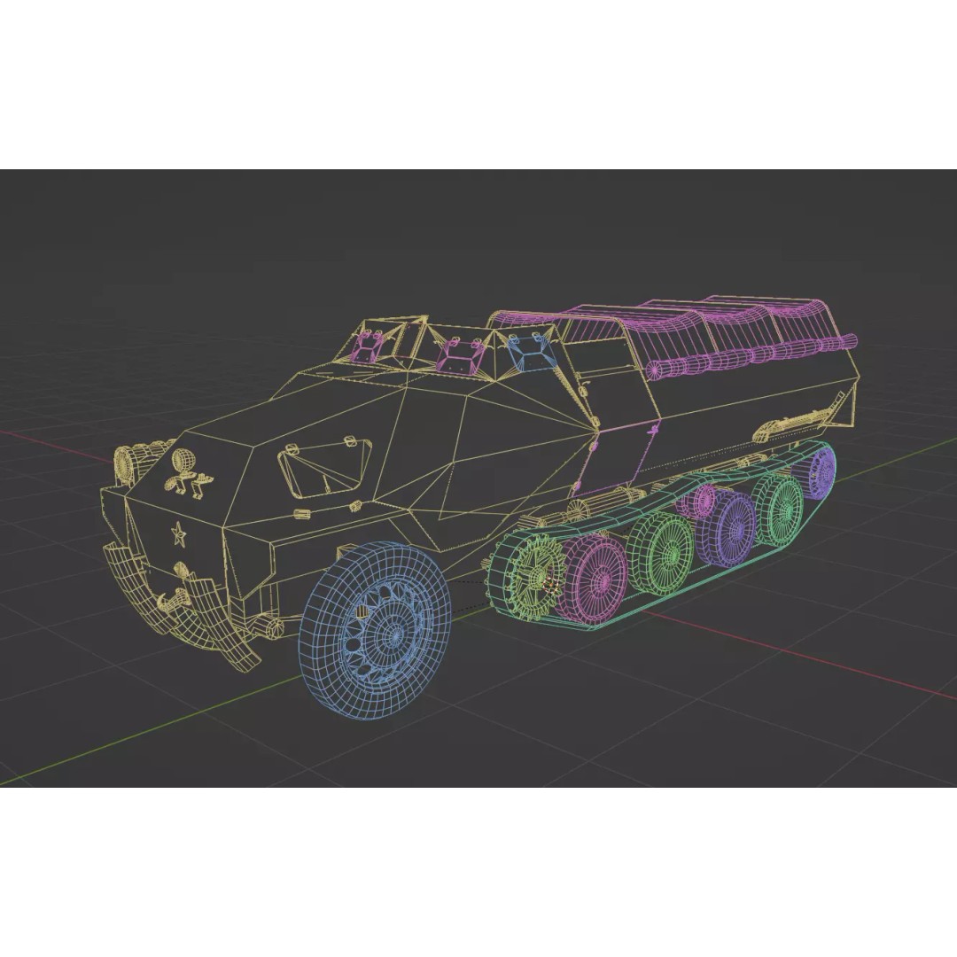 Type 1 Ho-Ha 3D Model – Low Poly Armoured Personnel Carrier, FBX - View 8