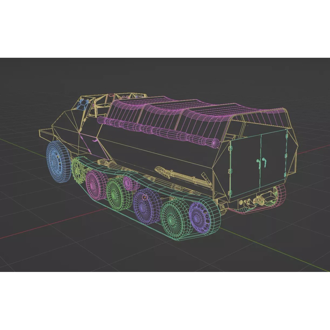 Type 1 Ho-Ha 3D Model – Low Poly Armoured Personnel Carrier, FBX - View 9