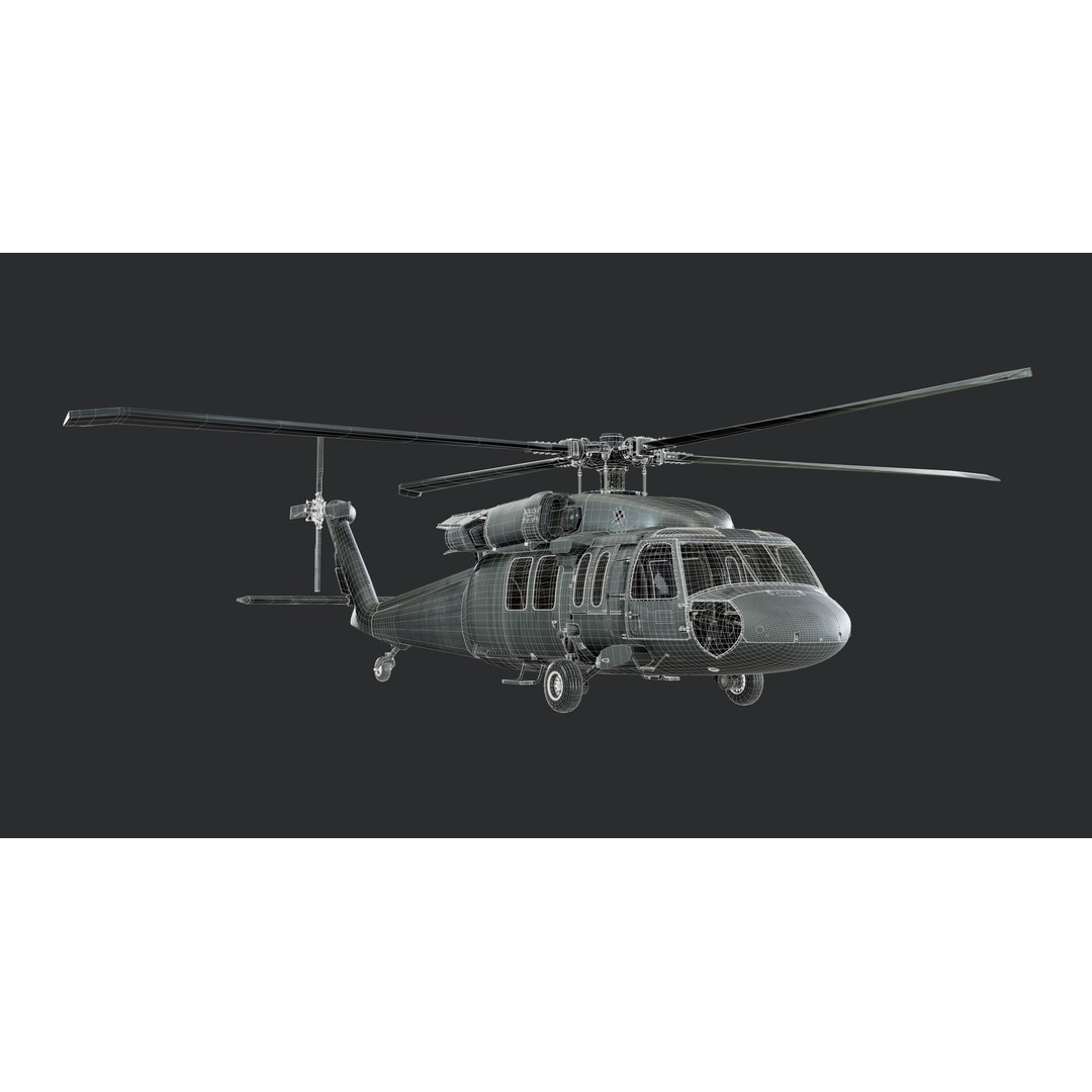 Sikorsky UH60 Black Hawk 3D Model – Exterior Only, PBR Textures, FBX, OBJ