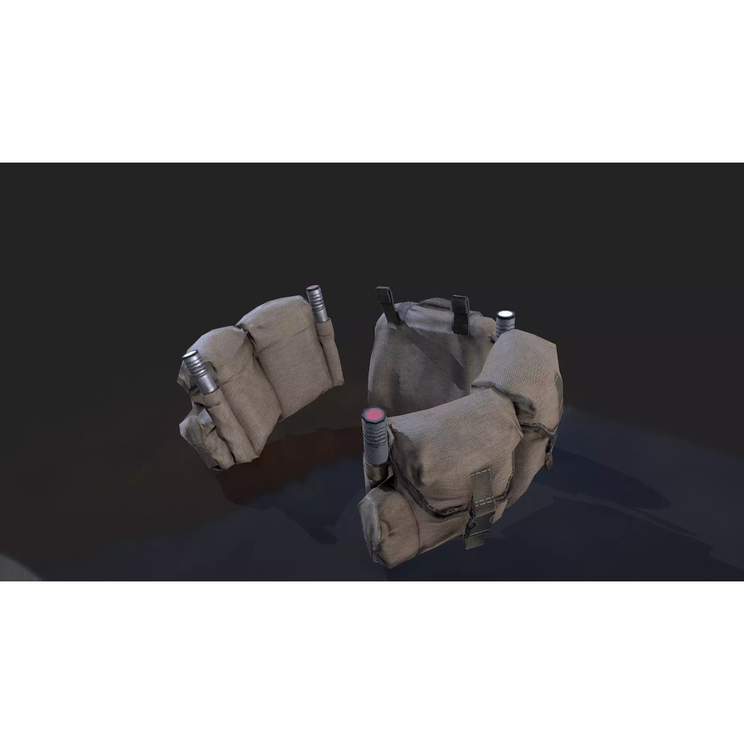 Military Gear Equipment 3D Model – Low Poly Game Asset, FBX & OBJ - View 17