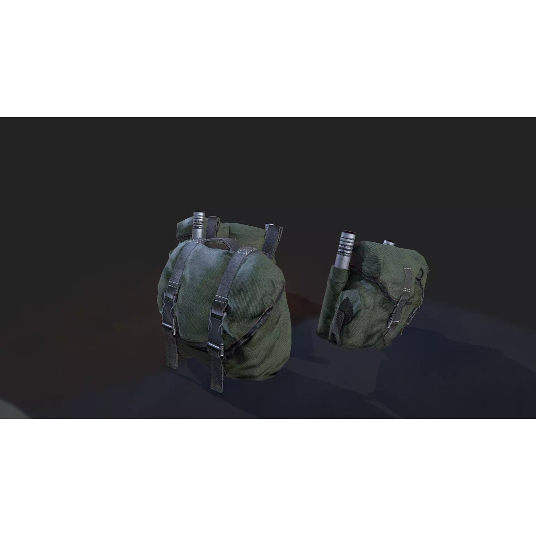 Military Gear Equipment 3D Model – Low Poly Game Asset, FBX & OBJ - View 22