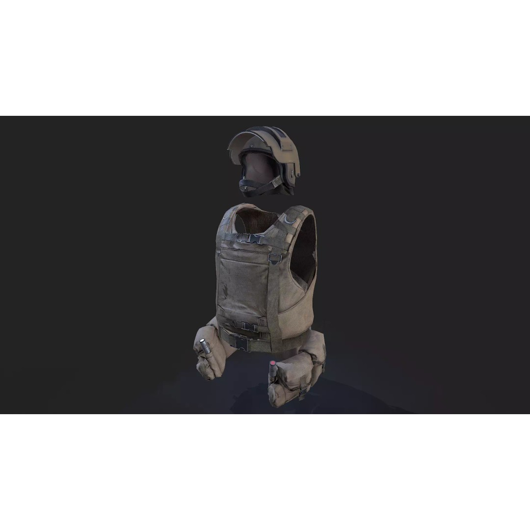 Military Gear Equipment 3D Model – Low Poly Game Asset, FBX & OBJ - View 23