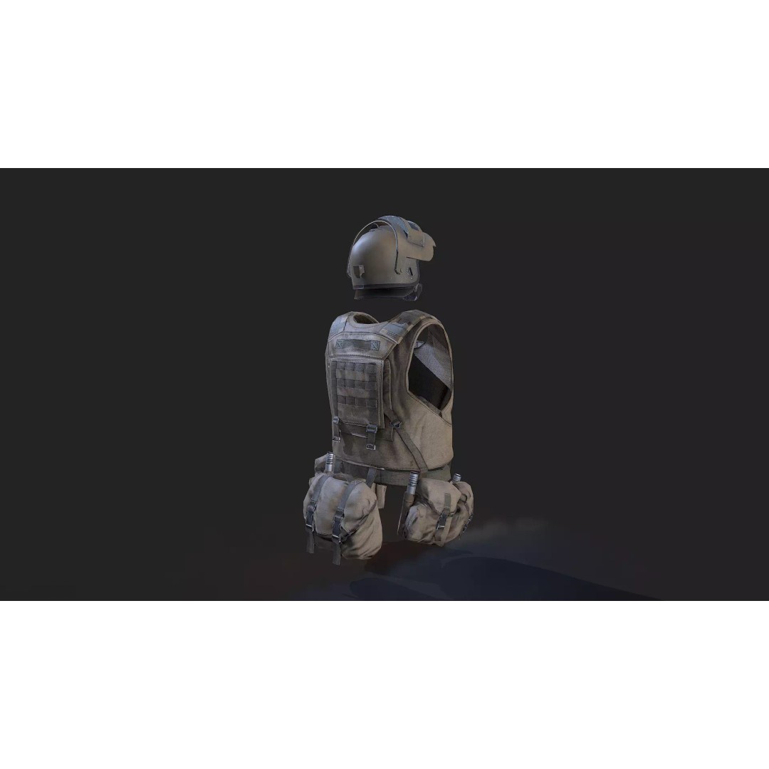 Military Gear Equipment 3D Model – Low Poly Game Asset, FBX & OBJ - View 24