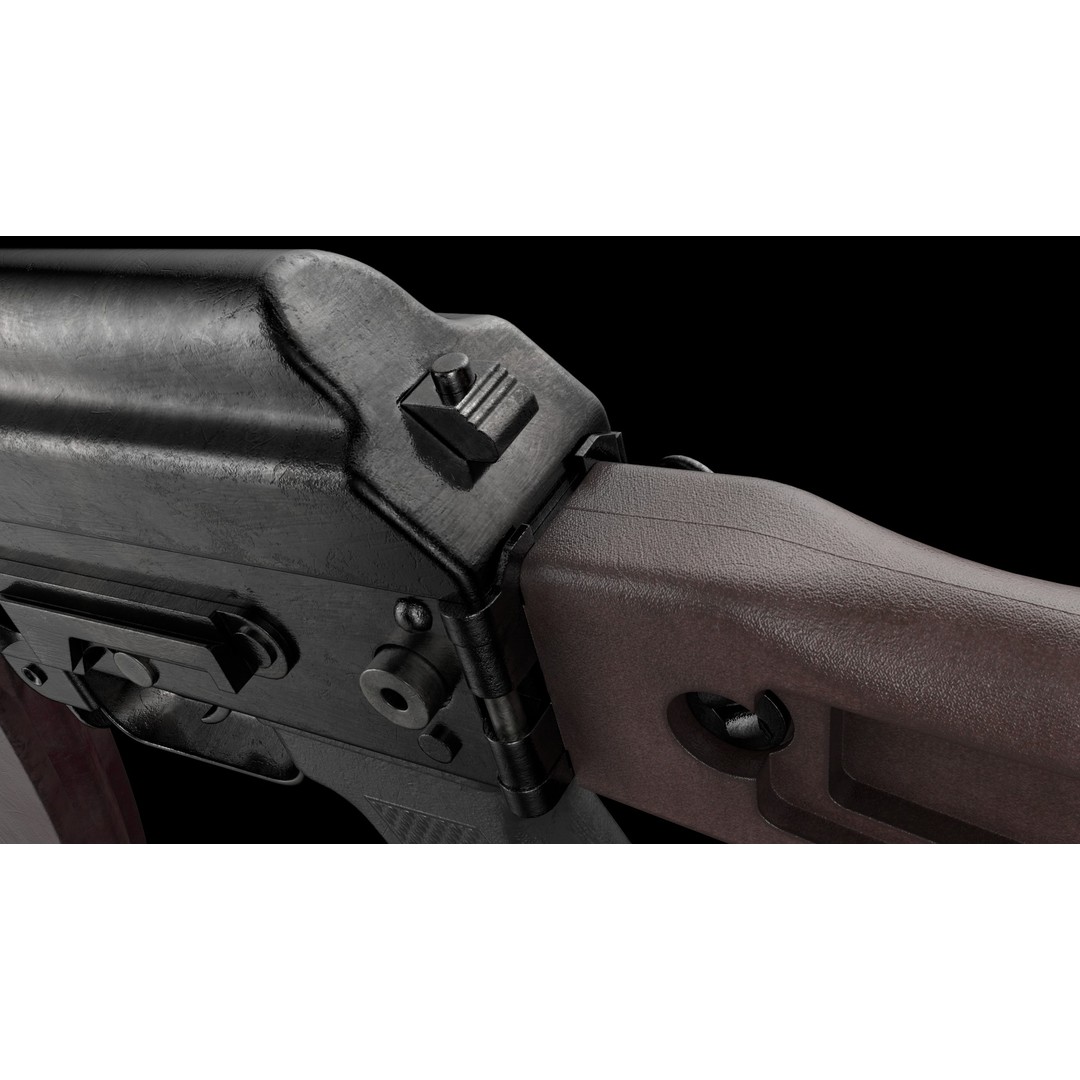 AK-74M AK-101 AK-103 Kalashnikov 3D Model – Low Poly Game Asset, FBX - View 10
