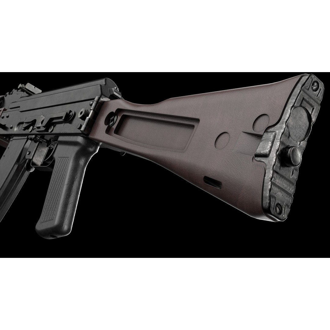 AK-74M AK-101 AK-103 Kalashnikov 3D Model – Low Poly Game Asset, FBX - View 11