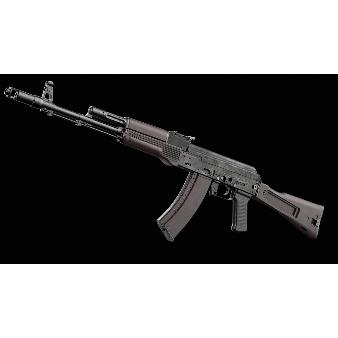 AK-74M AK-101 AK-103 Kalashnikov 3D Model – Low Poly Game Asset, FBX - View 13