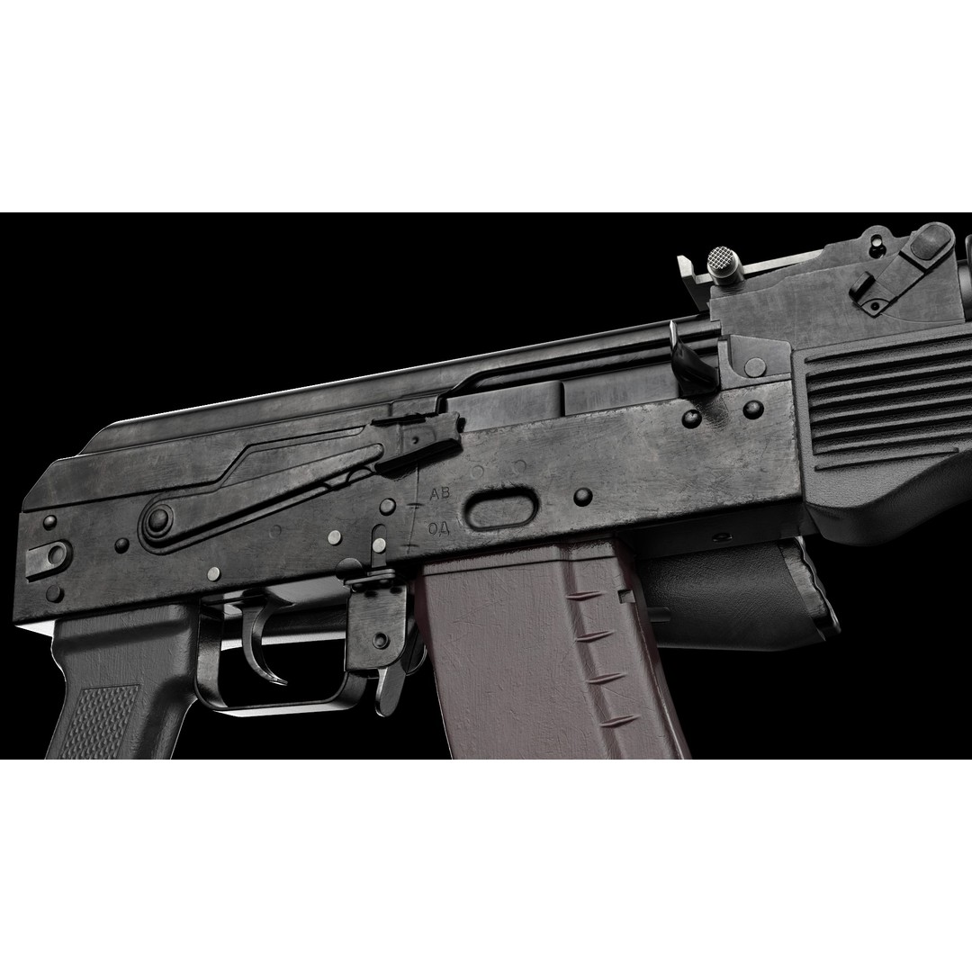 AK-74M AK-101 AK-103 Kalashnikov 3D Model – Low Poly Game Asset, FBX - View 14