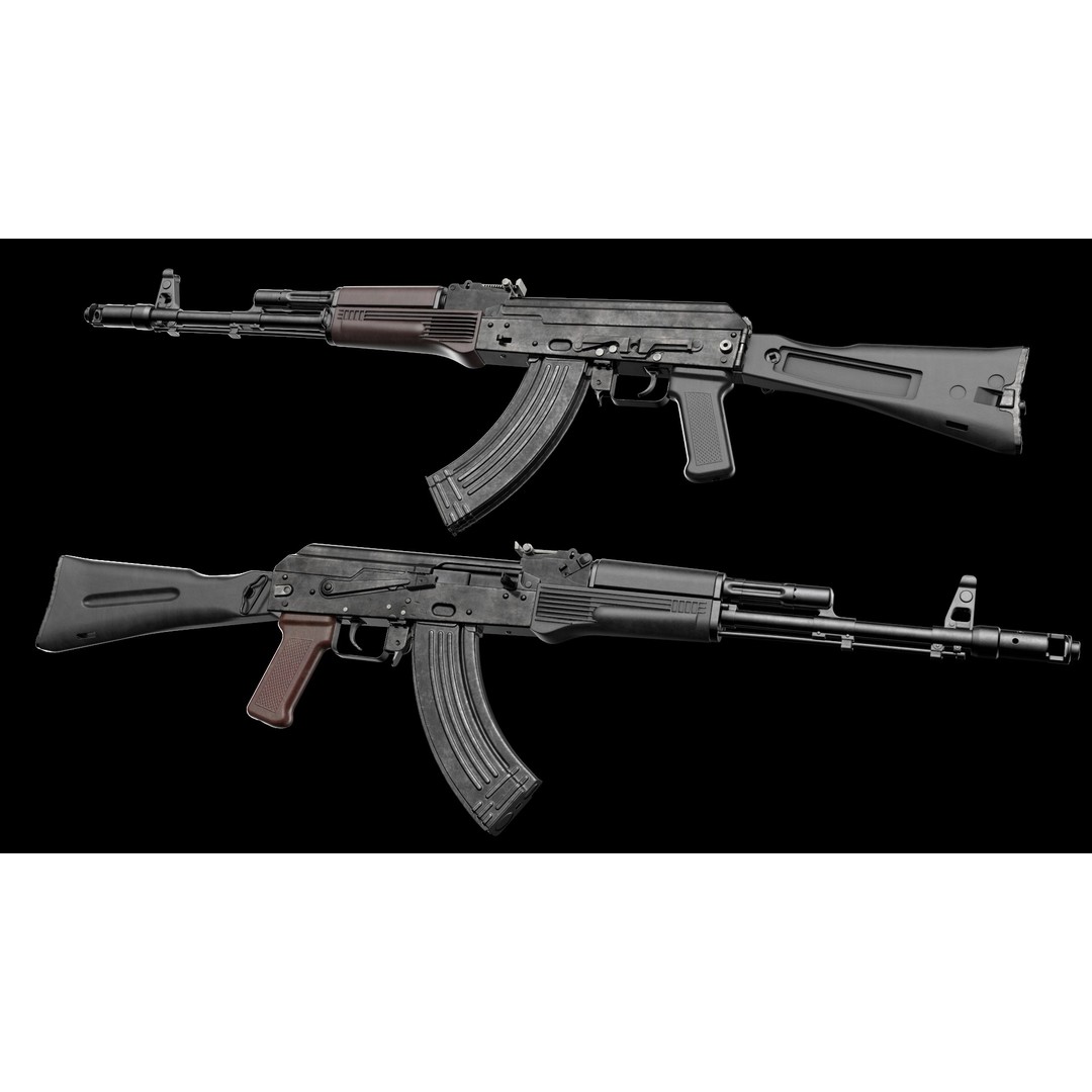 AK-74M AK-101 AK-103 Kalashnikov 3D Model – Low Poly Game Asset, FBX - View 20