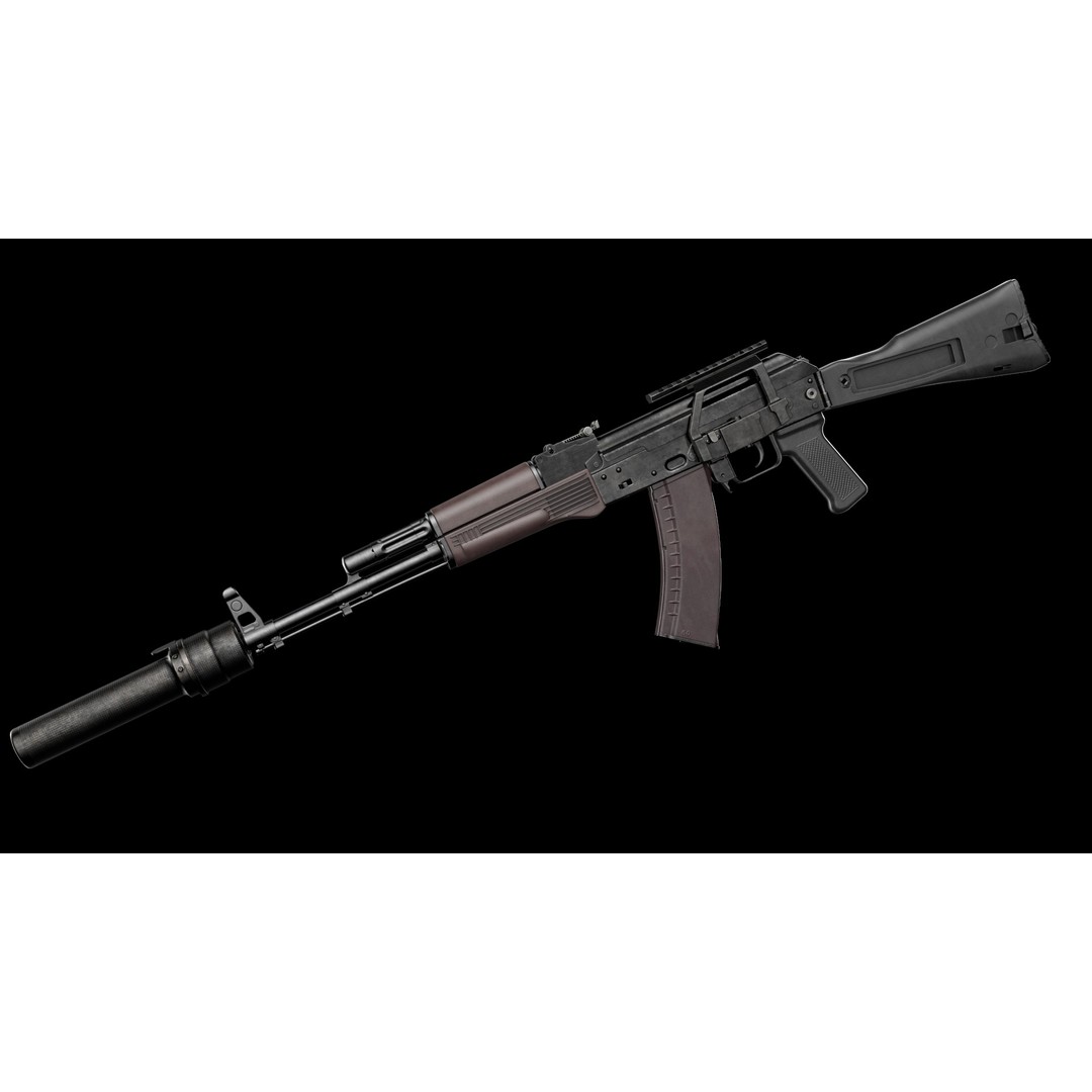 AK-74M AK-101 AK-103 Kalashnikov 3D Model – Low Poly Game Asset, FBX - View 22