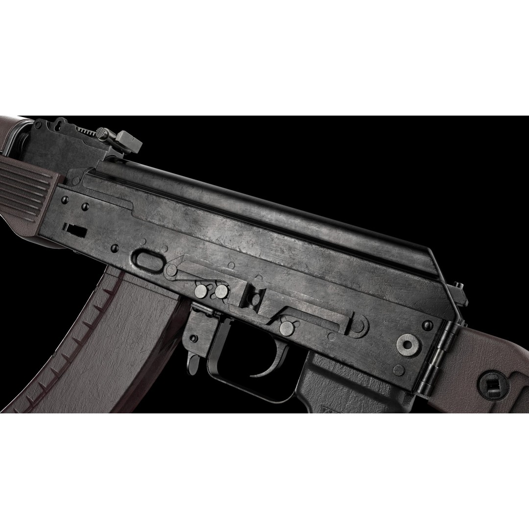 AK-74M AK-101 AK-103 Kalashnikov 3D Model – Low Poly Game Asset, FBX - View 24