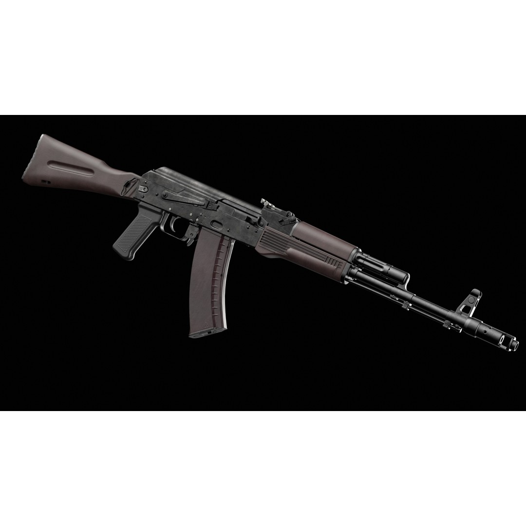 AK-74M AK-101 AK-103 Kalashnikov 3D Model – Low Poly Game Asset, FBX - View 25
