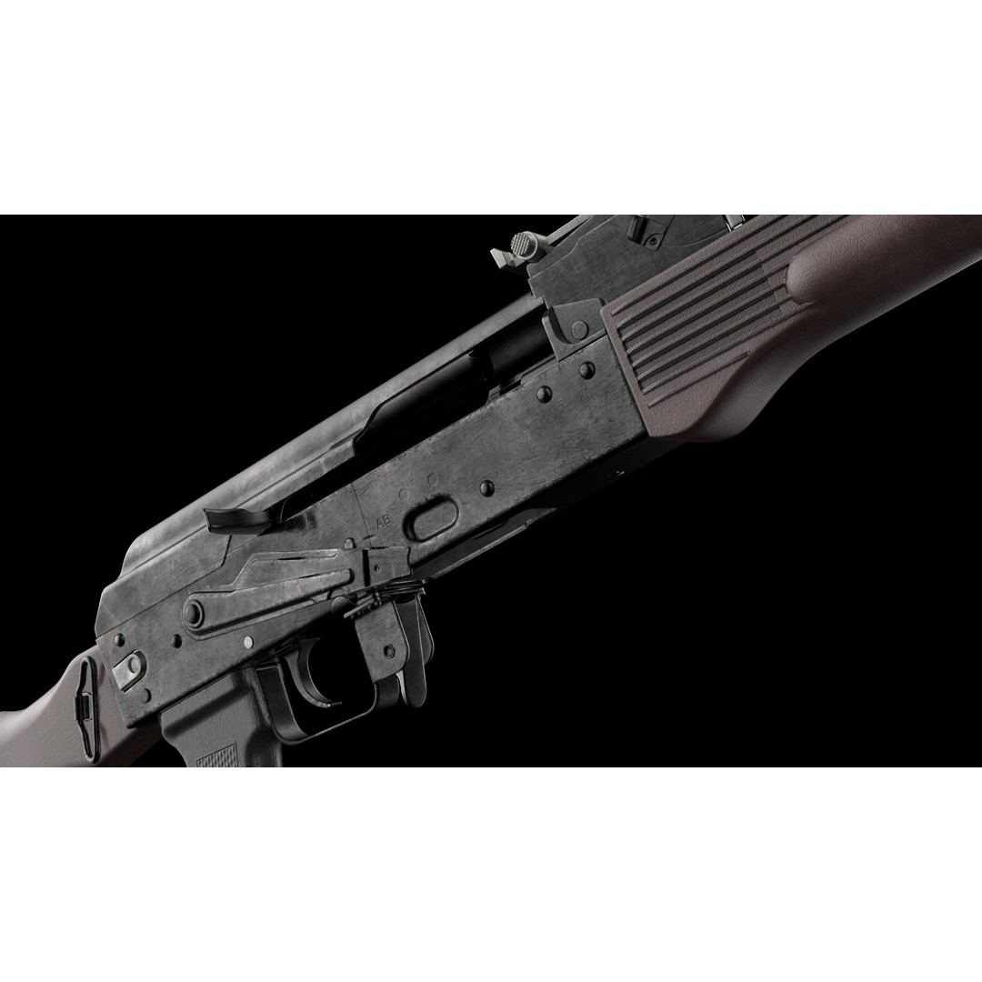 AK-74M AK-101 AK-103 Kalashnikov 3D Model – Low Poly Game Asset, FBX - View 26