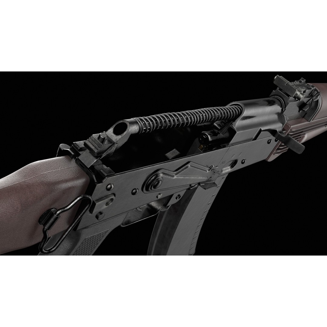 AK-74M AK-101 AK-103 Kalashnikov 3D Model – Low Poly Game Asset, FBX - View 27