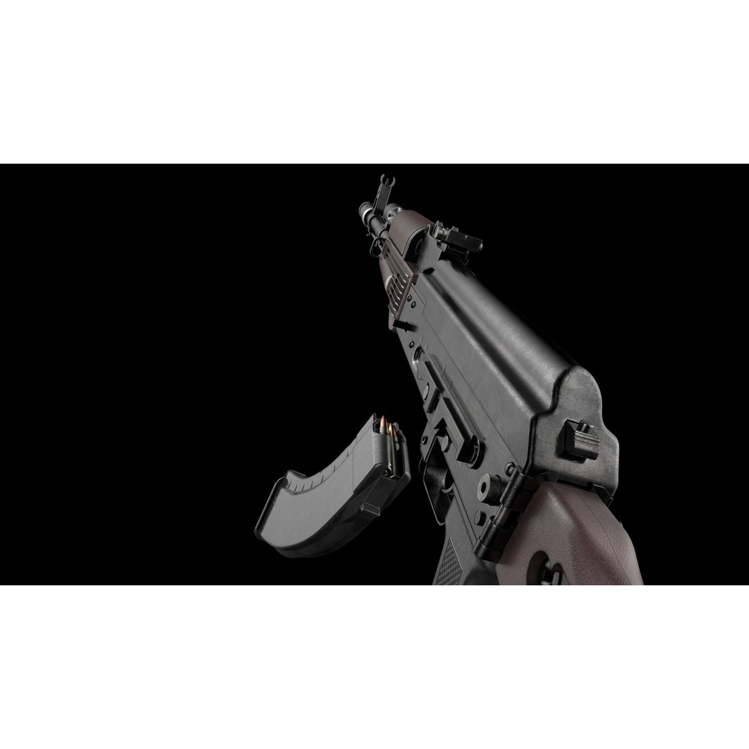 AK-74M AK-101 AK-103 Kalashnikov 3D Model – Low Poly Game Asset, FBX - View 37