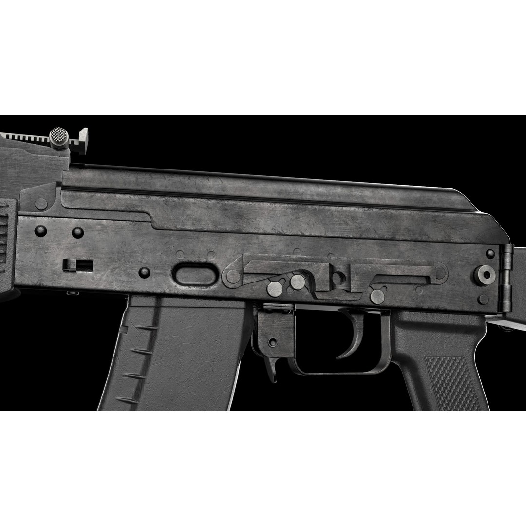 AK-74M AK-101 AK-103 Kalashnikov 3D Model – Low Poly Game Asset, FBX - View 8