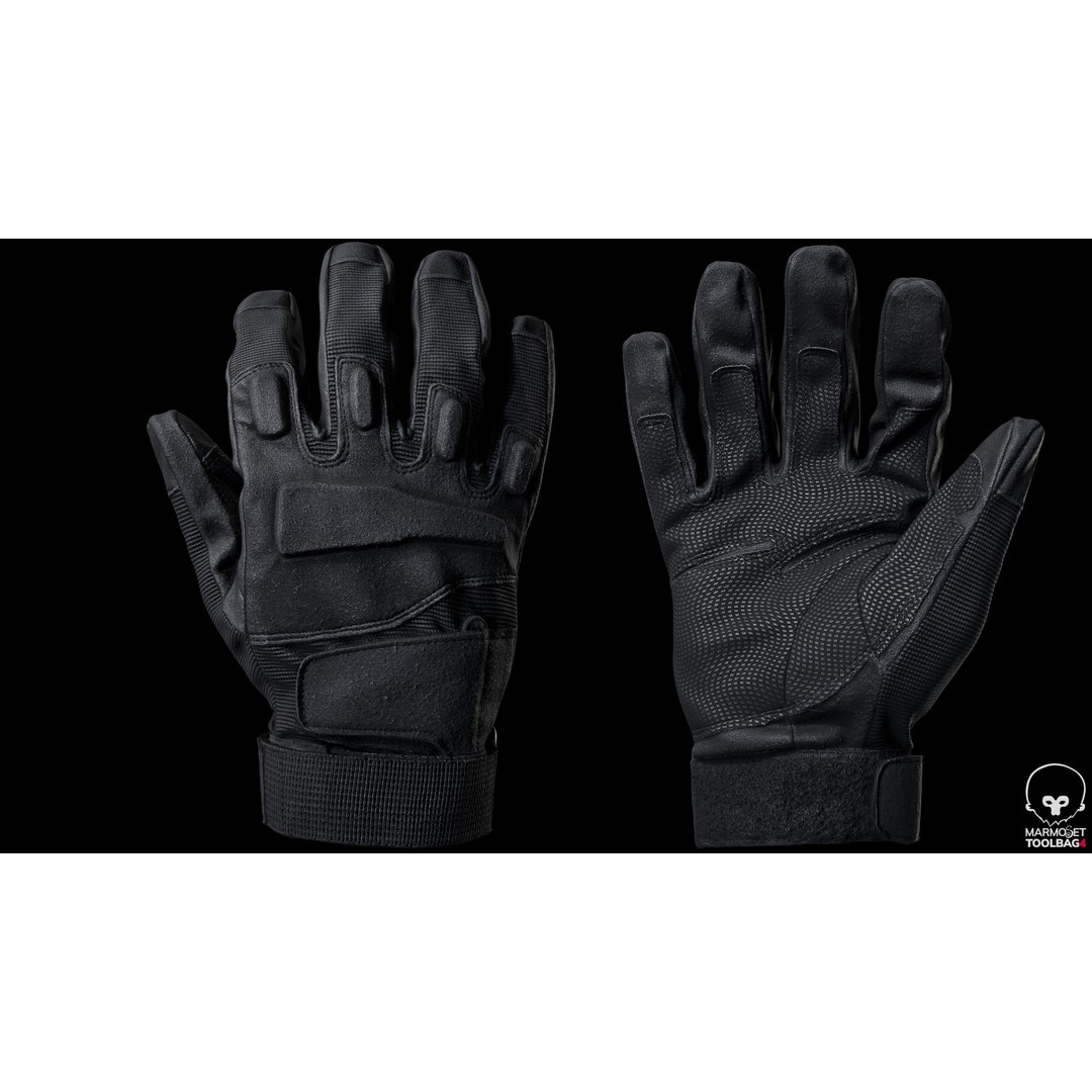 Tactical Gloves 3D Model – Low Poly PBR Game Asset, FBX - View 2