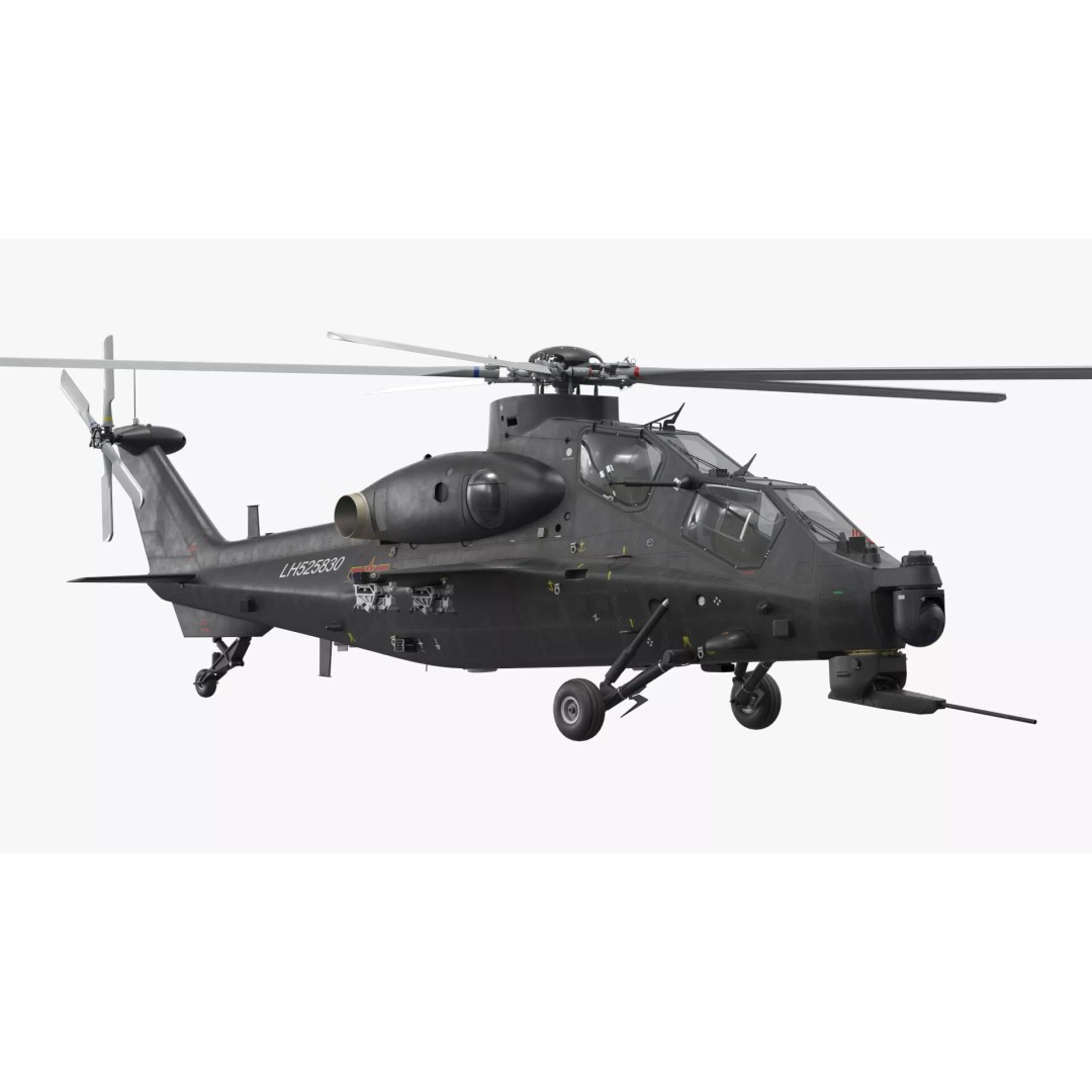 Changhe Z-10 Attack Helicopter 3D Model – PBR Game-Ready Asset, FBX - View 2