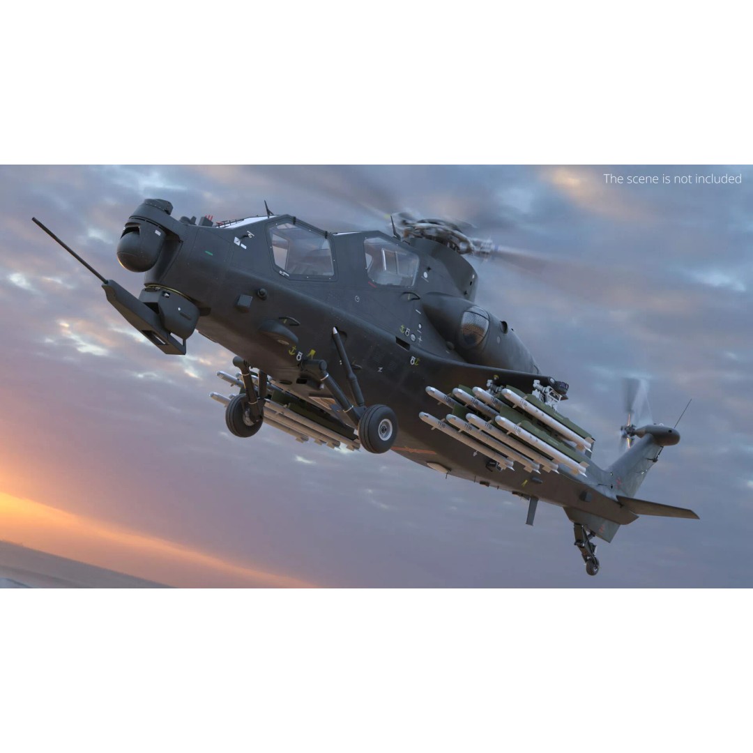 Changhe Z-10 Attack Helicopter 3D Model – PBR Game-Ready Asset, FBX - View 3
