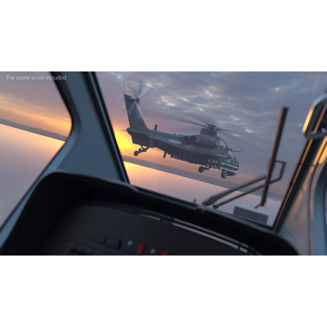 Changhe Z-10 Attack Helicopter 3D Model – PBR Game-Ready Asset, FBX - View 4