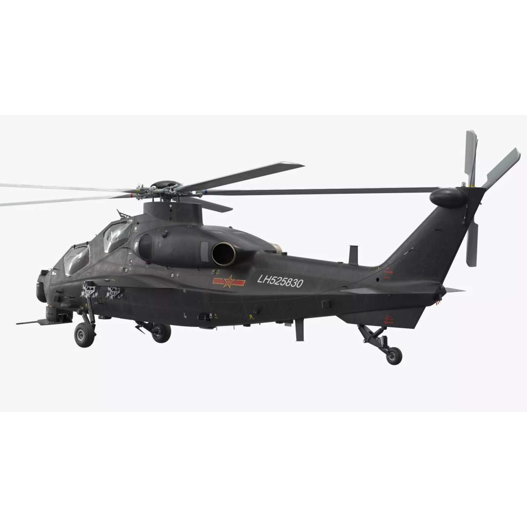 Changhe Z-10 Attack Helicopter 3D Model – PBR Game-Ready Asset, FBX - View 5