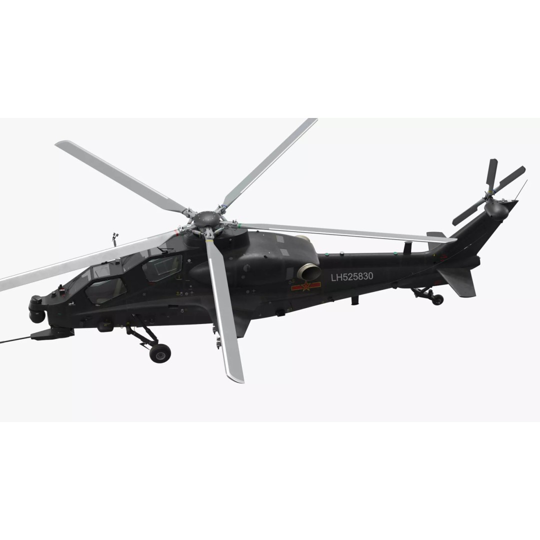 Changhe Z-10 Attack Helicopter 3D Model – PBR Game-Ready Asset, FBX - View 6