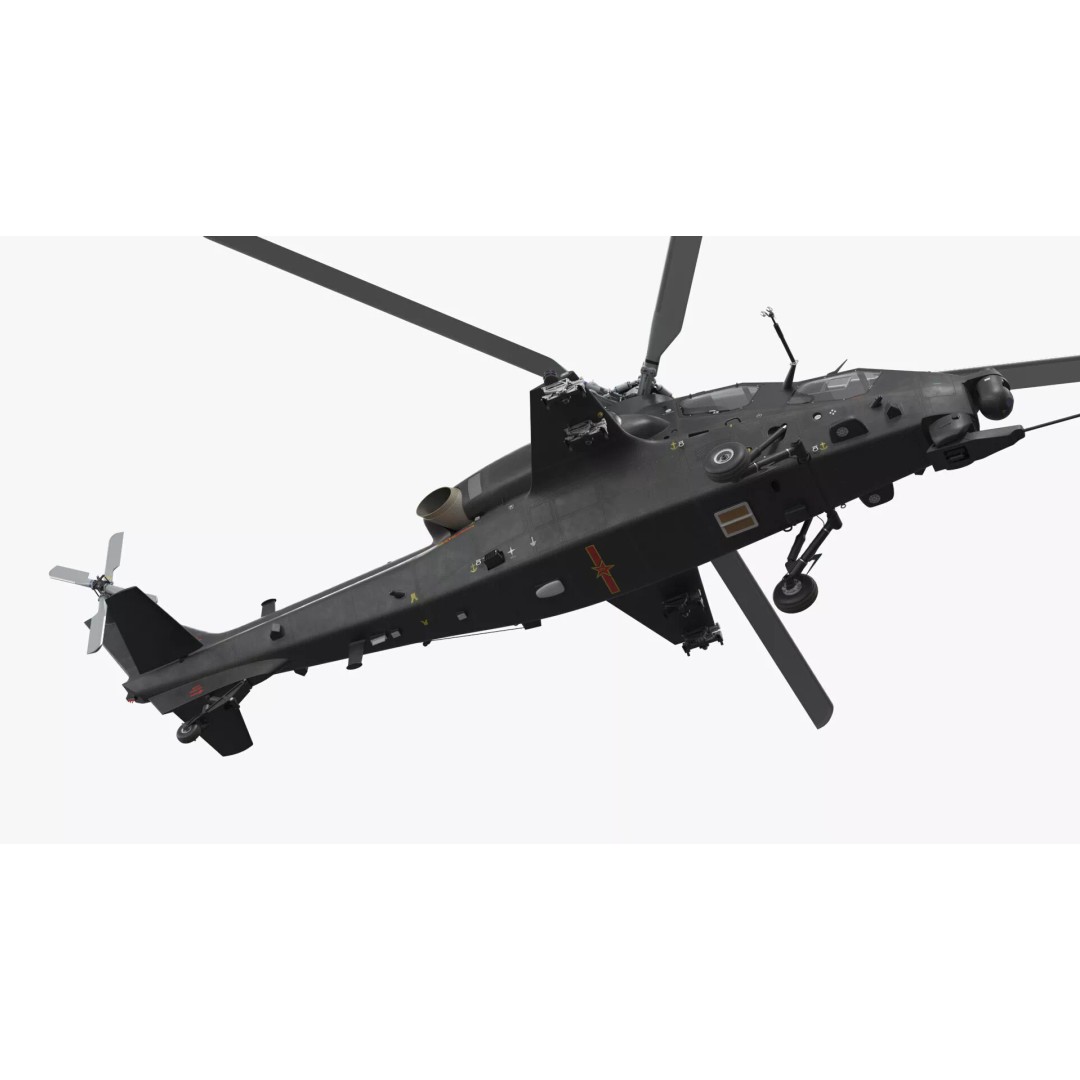 Changhe Z-10 Attack Helicopter 3D Model – PBR Game-Ready Asset, FBX - View 7