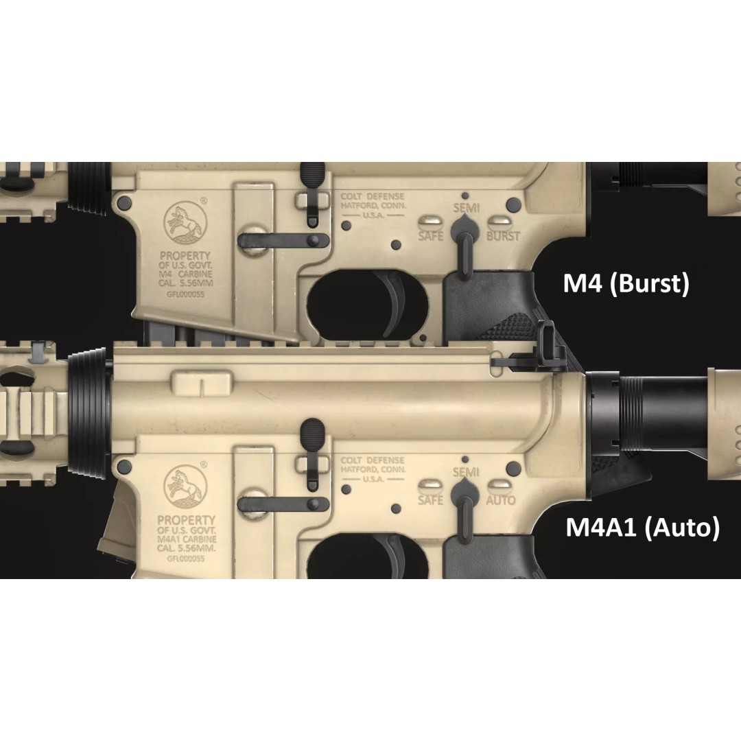 Colt M4A1 Carbine 3D Model – Low Poly Game Asset, FBX, Blender - View 11
