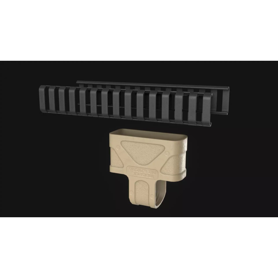 Colt M4A1 Carbine 3D Model – Low Poly Game Asset, FBX, Blender - View 18