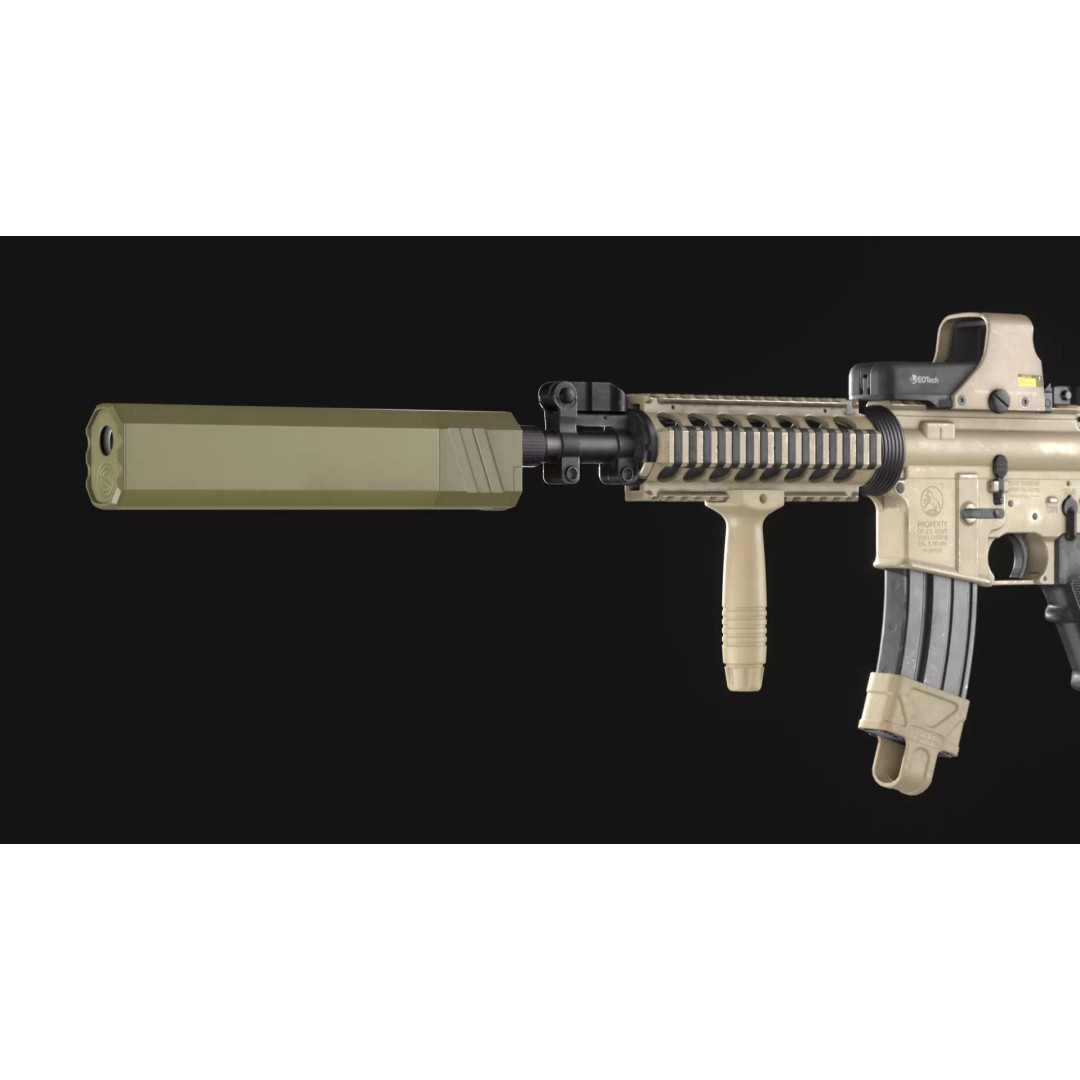 Colt M4A1 Carbine 3D Model – Low Poly Game Asset, FBX, Blender - View 5