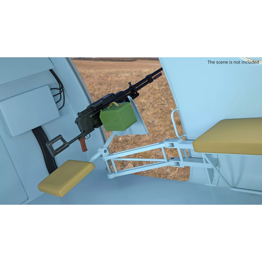 Military Helicopter 3D Model – Rigged Mi-17 for Maya, Game-Ready - View 10