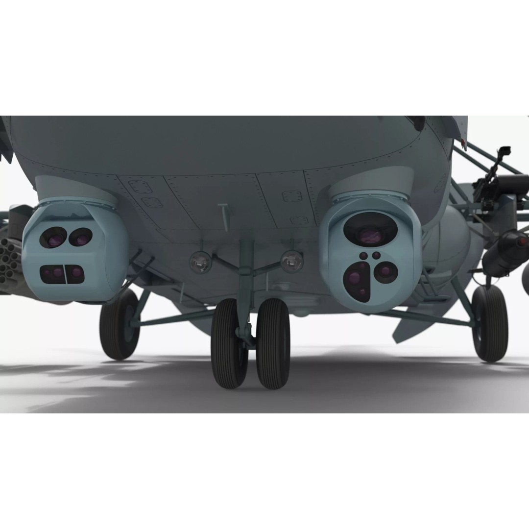 Military Helicopter 3D Model – Rigged Mi-17 for Maya, Game-Ready - View 14