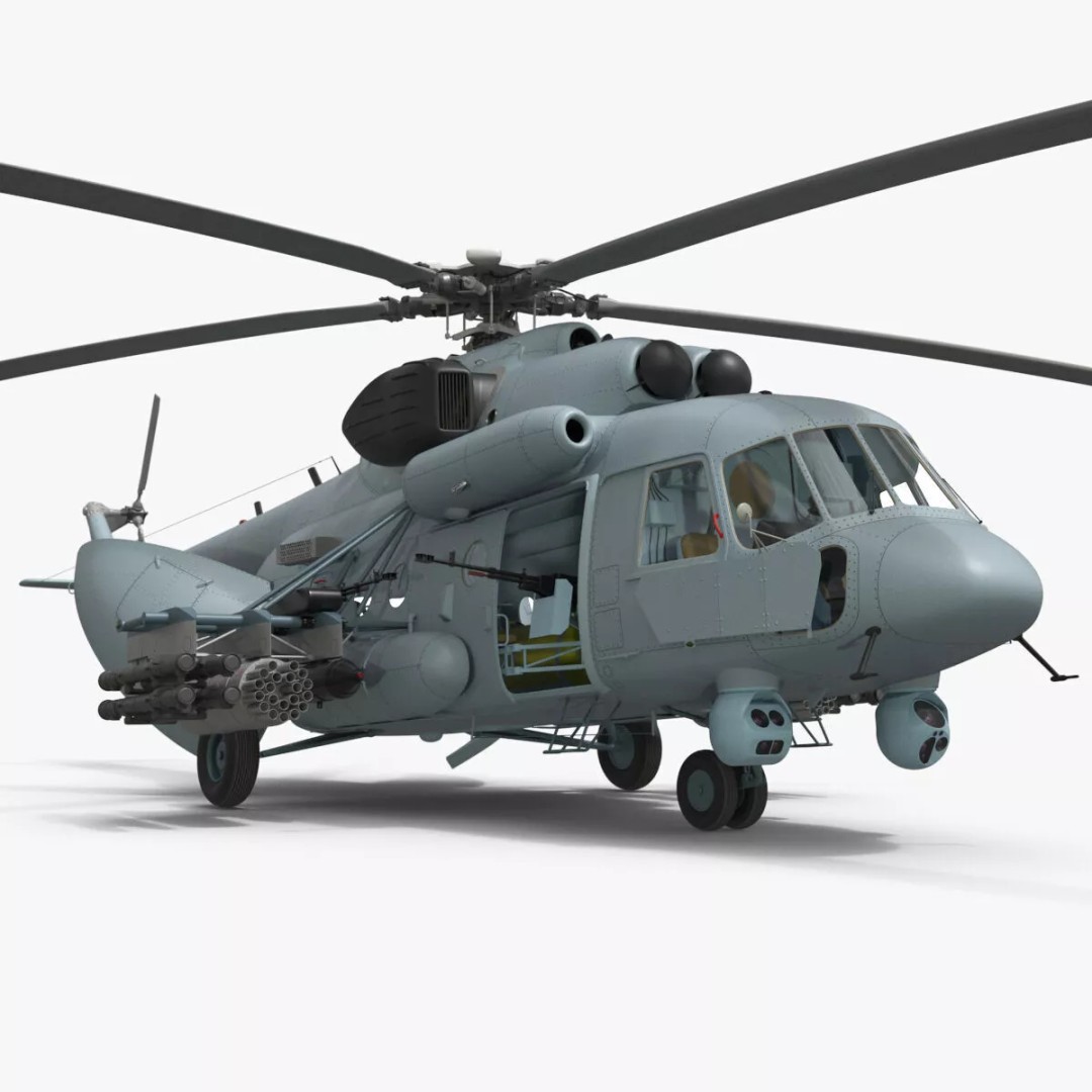 Military Helicopter 3D Model – Rigged Mi-17 for Maya, Game-Ready - View 18
