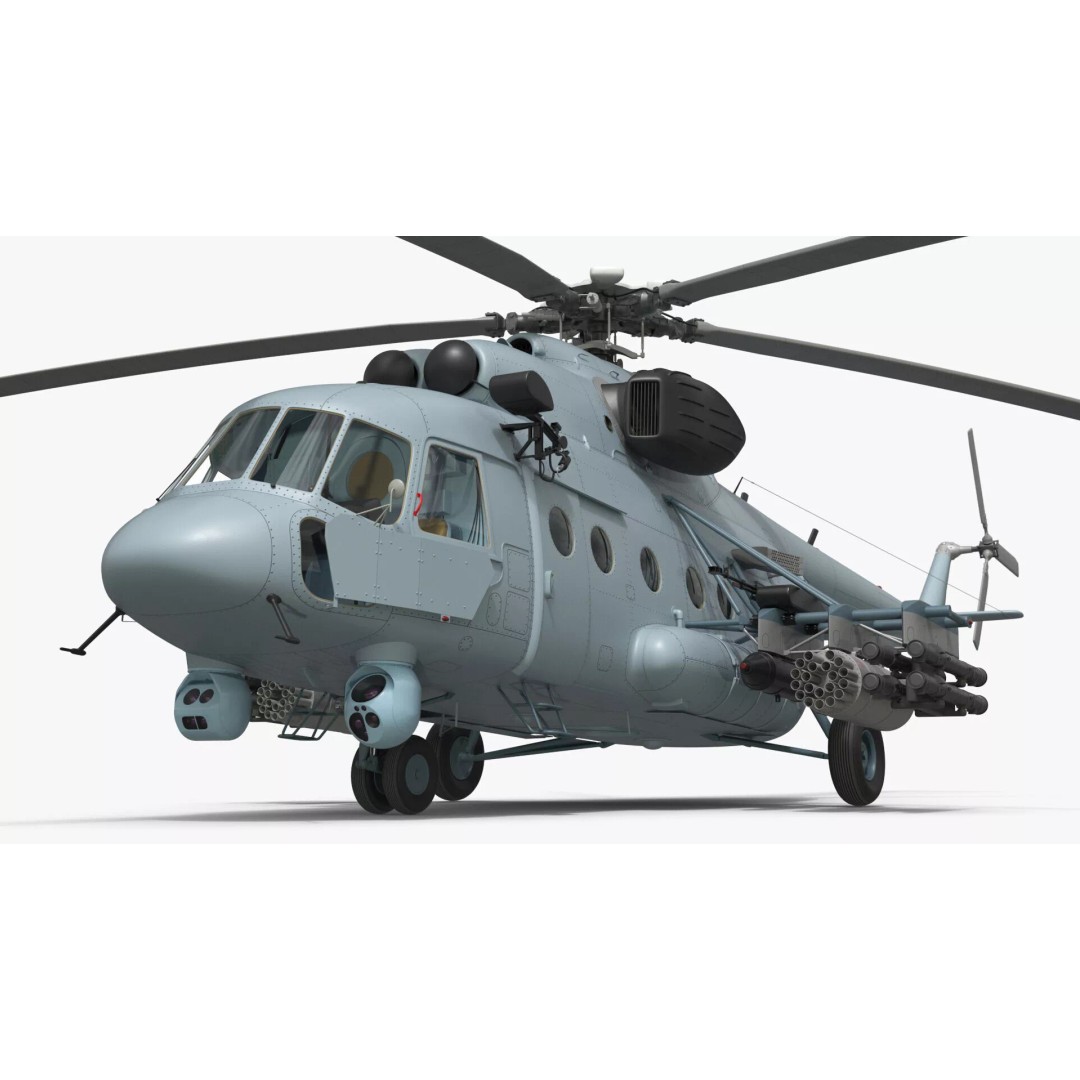 Military Helicopter 3D Model – Rigged Mi-17 for Maya, Game-Ready - View 2