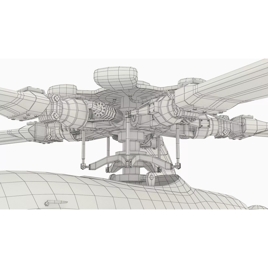 Military Helicopter 3D Model – Rigged Mi-17 for Maya, Game-Ready - View 25